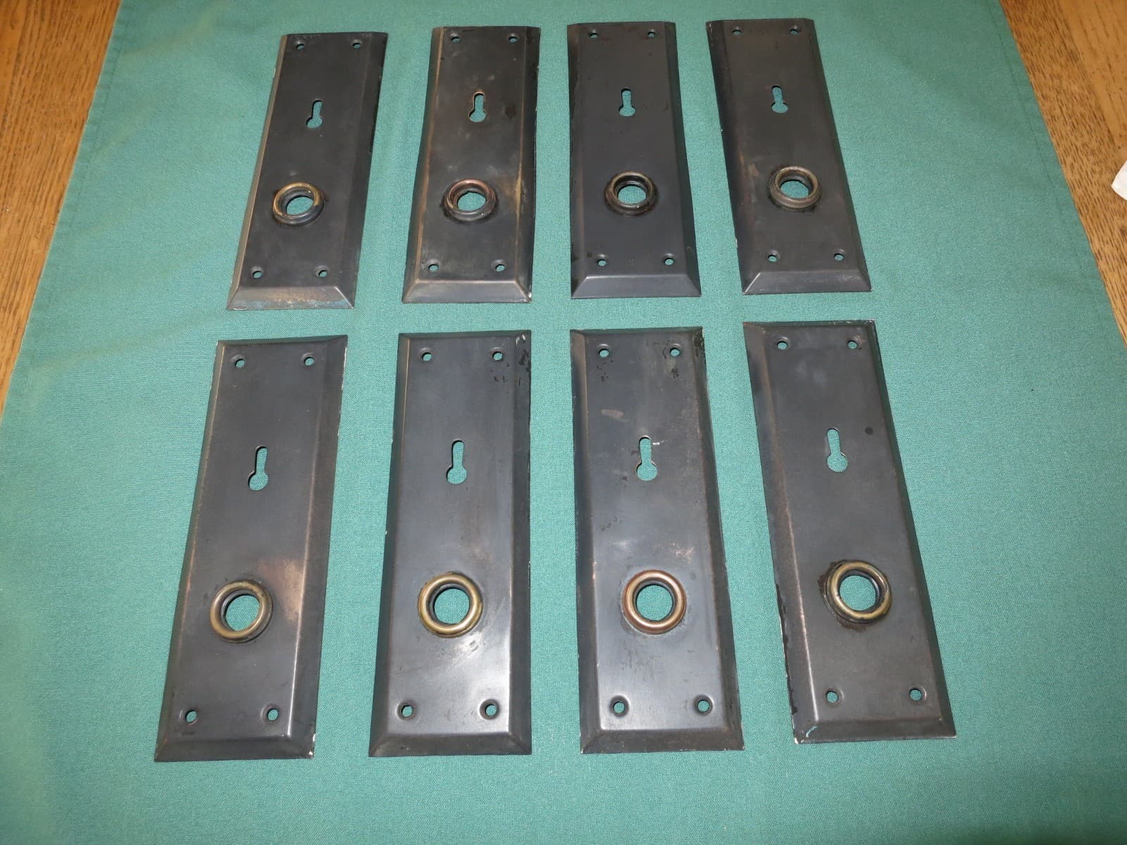 Antique/Vintage Door Backplates Knob Backplate Brass Old Door Hardware Lot of 8 3