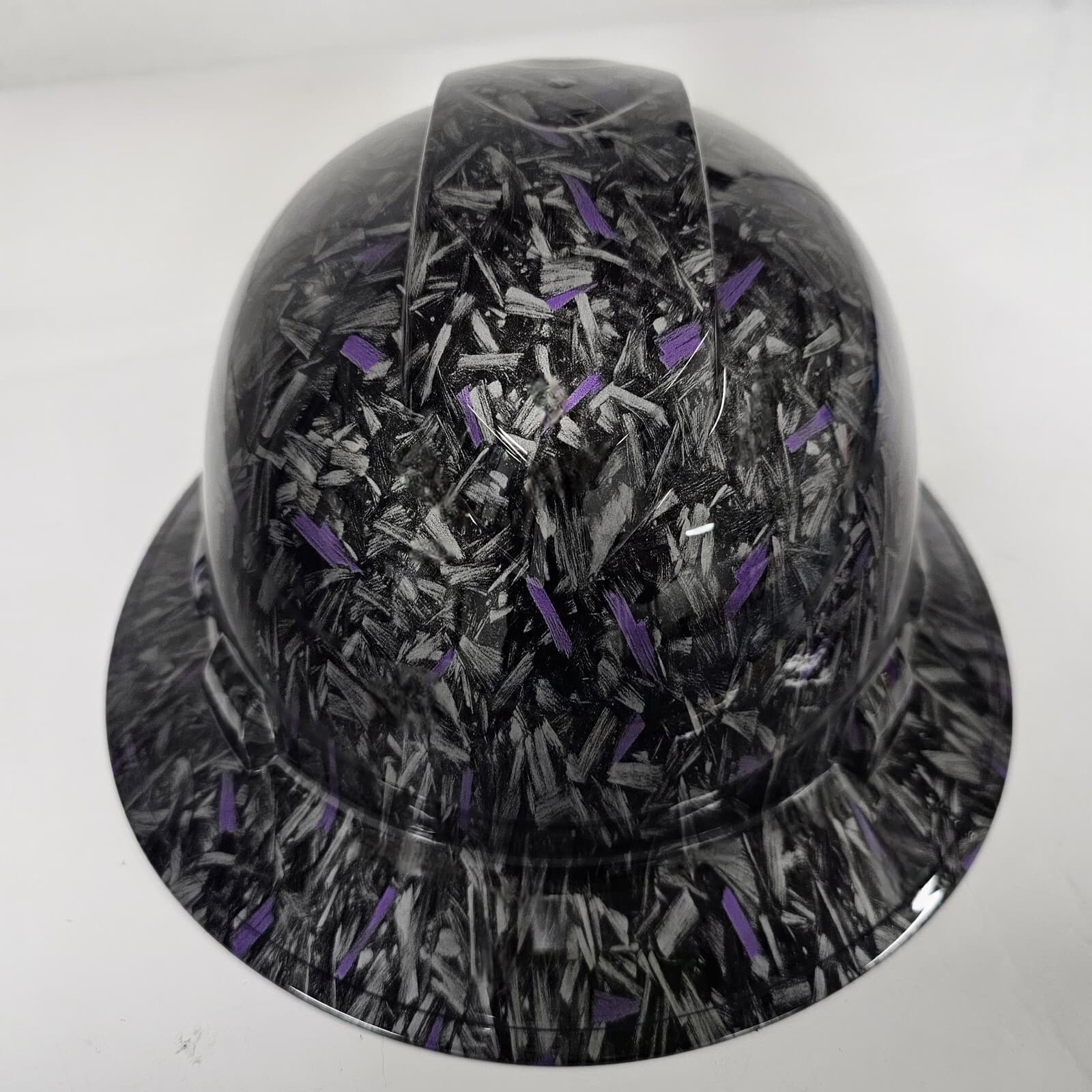 full brim hard hat custom hydro dipped IN FORGED CARBON FIBER PLUM CRAZY PURPLE 2