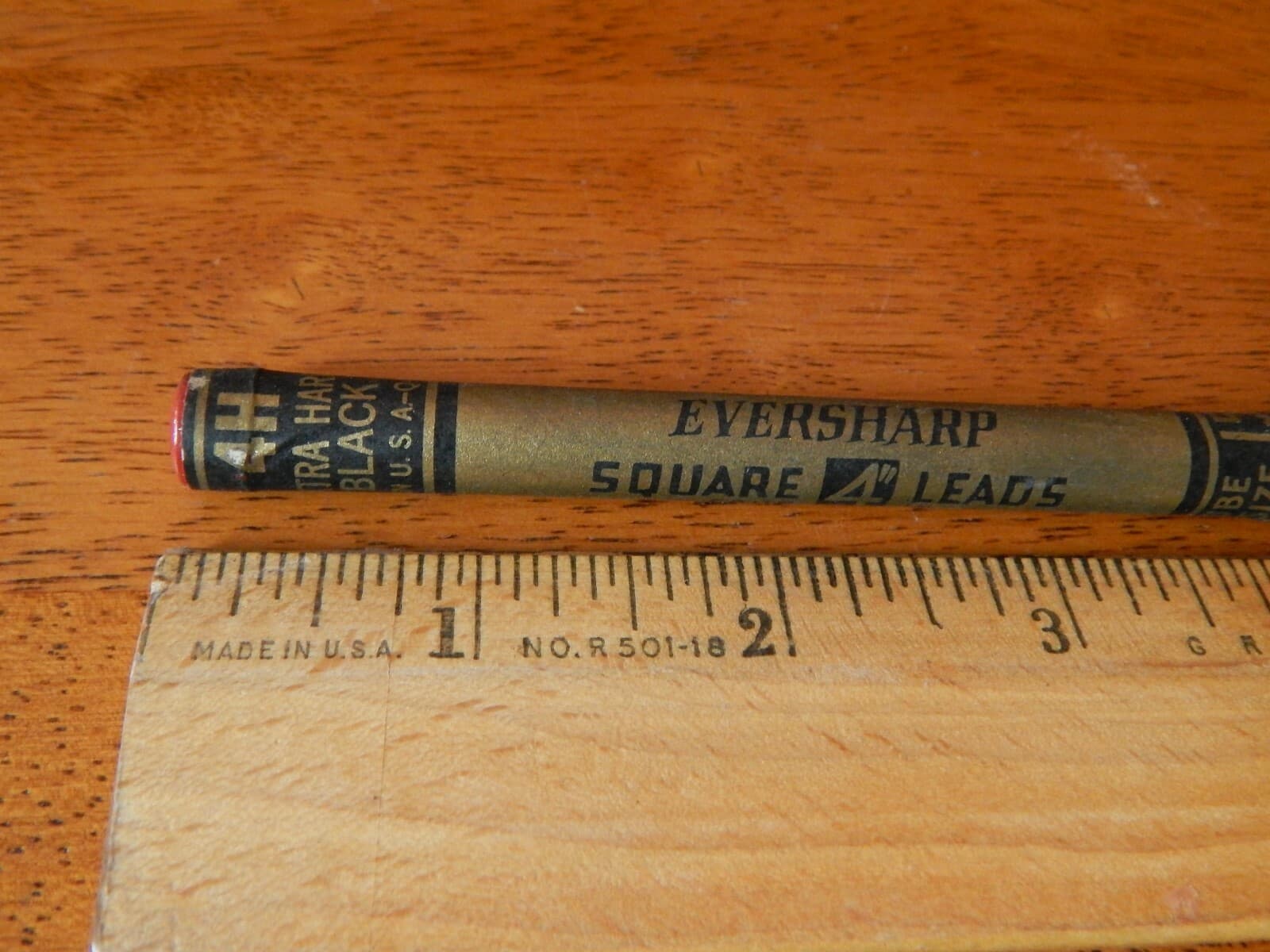 Eversharp ~ Black Square 4'' Leads [4H] One Tube ~ Mechanical Pencil Vtg USA ~  3