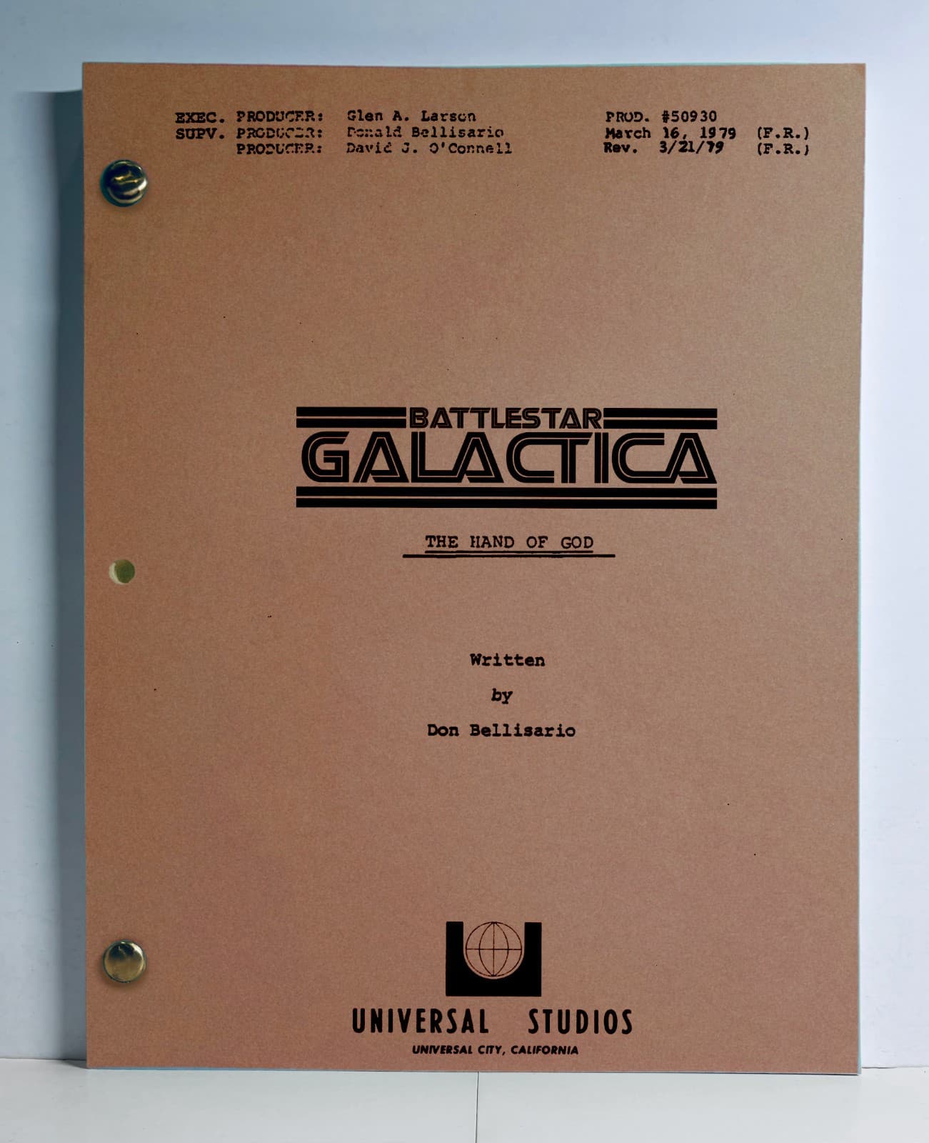 Classic Battlestar Galactica TV Script "The Hand of God" (3/21/1979) - Reprint 2