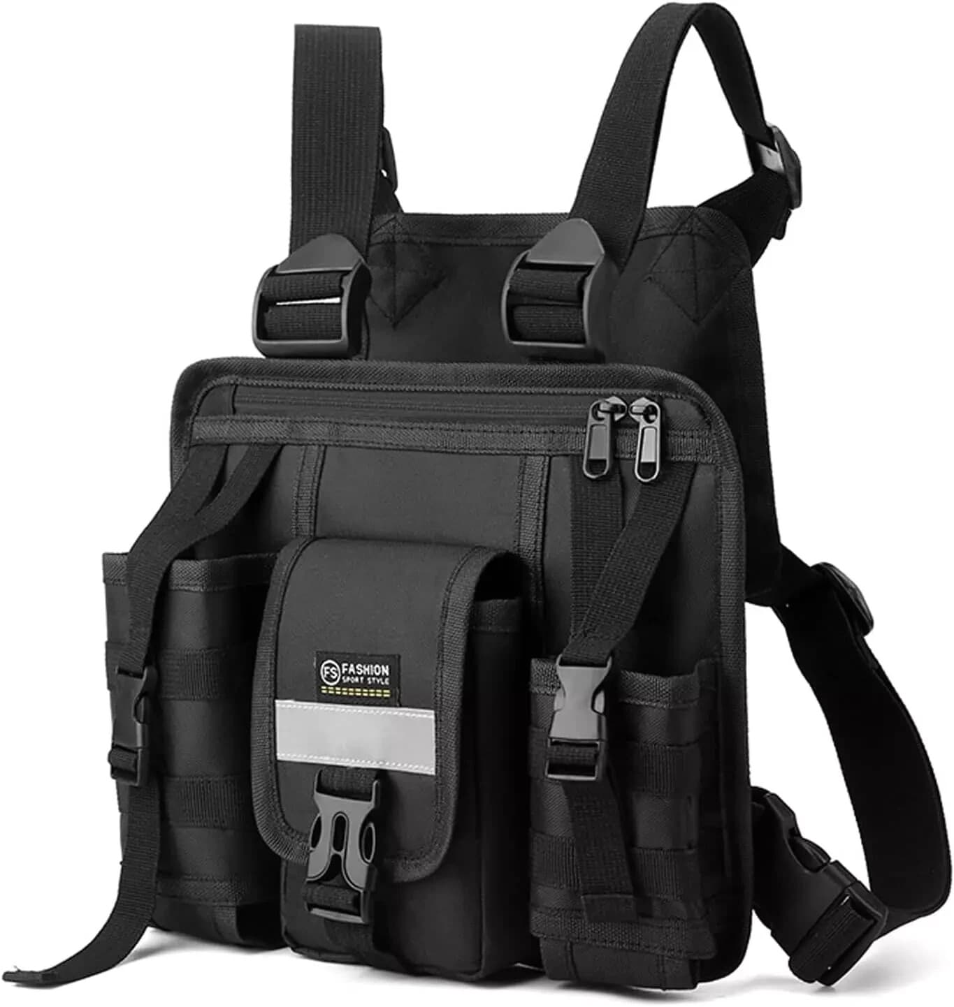 Radio Chest Harness with Reflective Strips Shoulder Holster Radio Vest Holder Tw