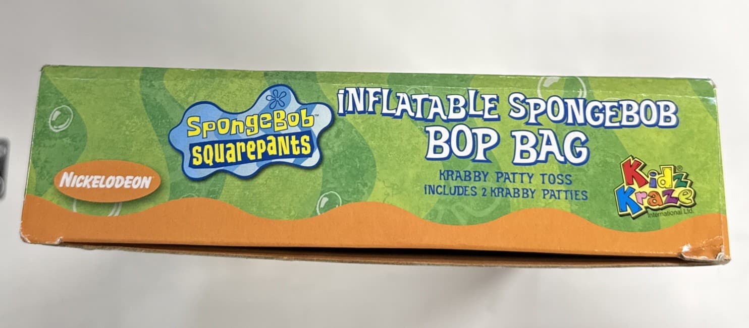 Nickelodeon SpongeBob Inflatable Bop Bag w/ 2 Krabby Patty Toss 2002 Vintage NIB 6