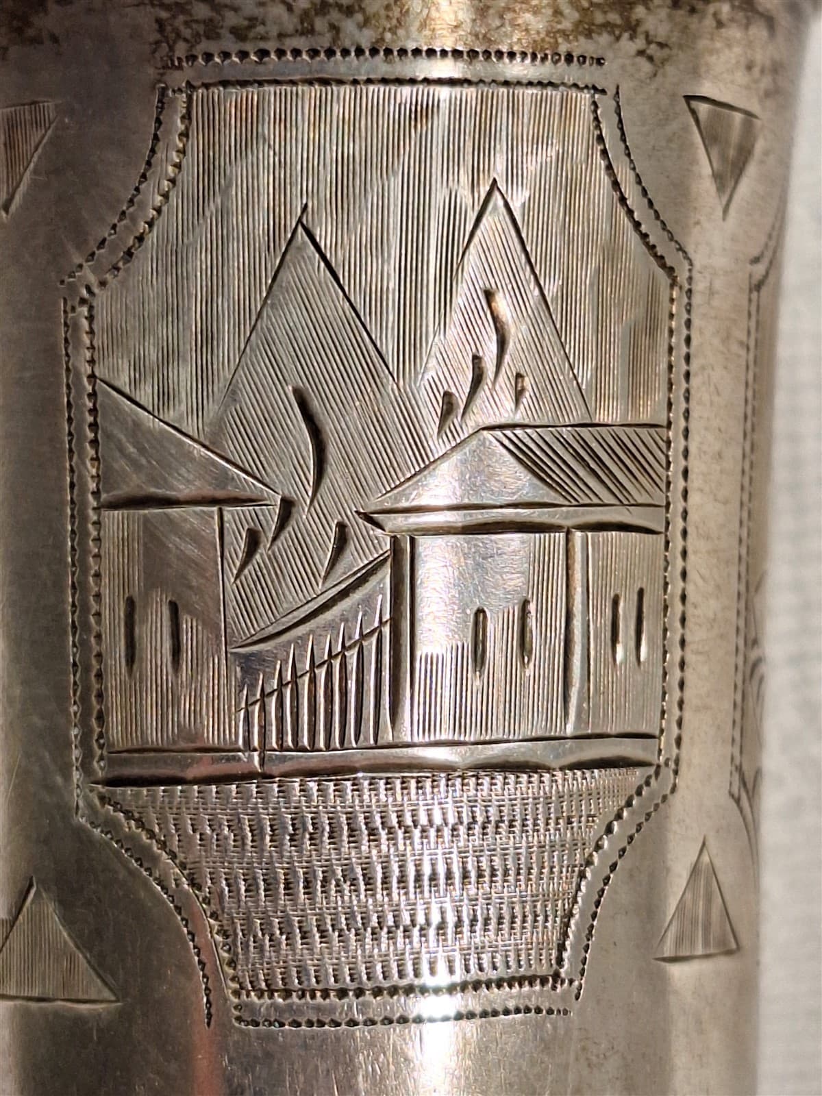 Imperial Russian Marked 84 Silver Engraved Kiddush or Vodka Shot Cups (2)  5