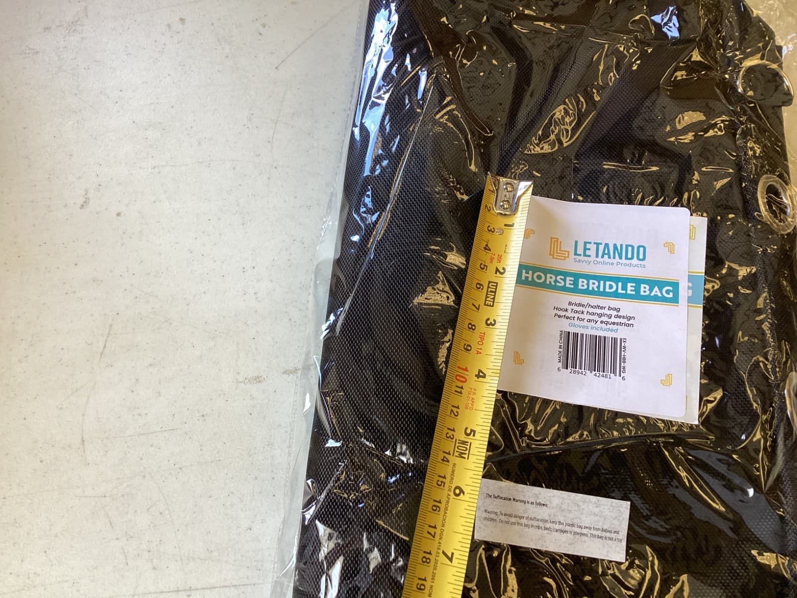 Bridle Bag Horse Tack Storage Halter & Grooming Organizer w/ Hooks & Glove 5