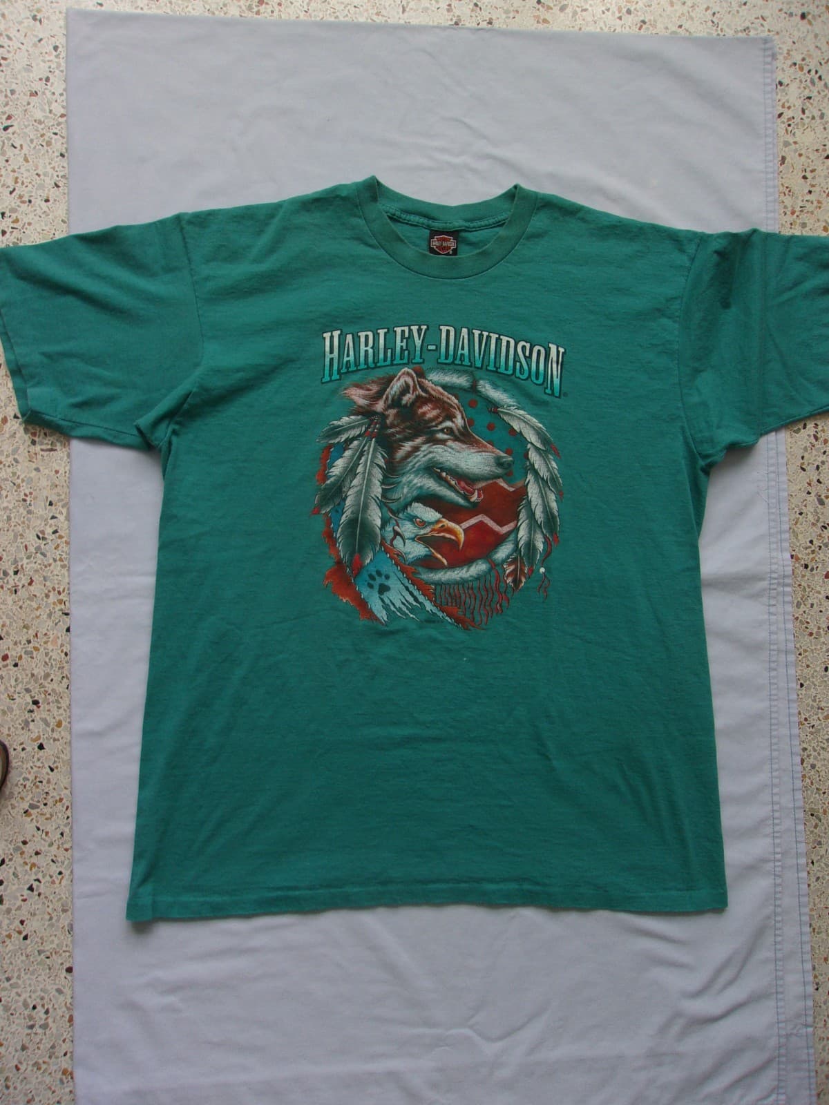 Harley-Davidson T Shirt Adult Sz XXL Rossiter's Sarasota, Fl Wolf/Eagle-Teal