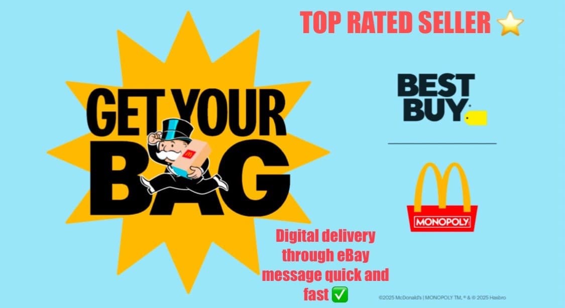 15 RANDOM UNREDEEMED CODES for 2025 Monopoly McDonald's -AUTHENTIC!!