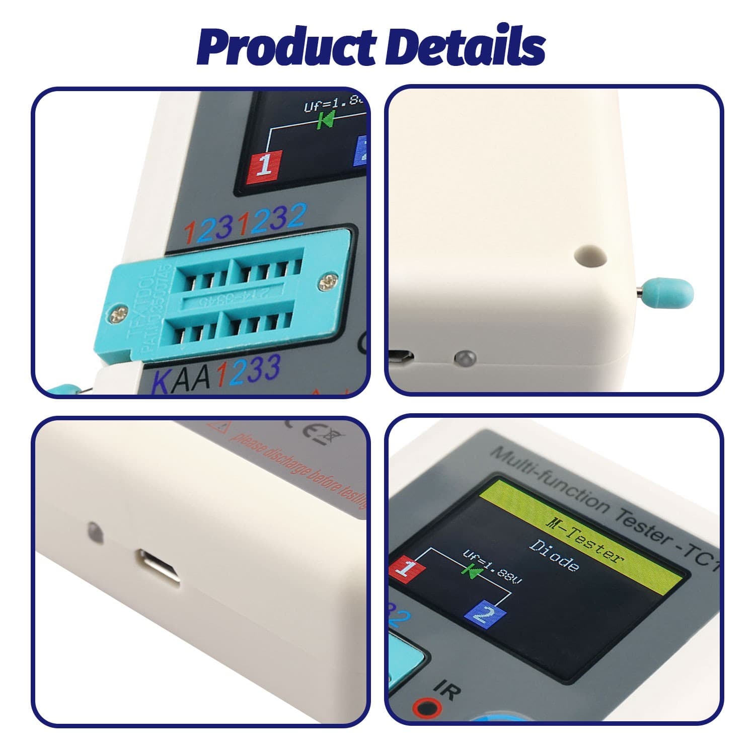 LCR-T1 Transistor Tester TFT Screen Diode Triode Capacitance Meter PNP NPN FET 5