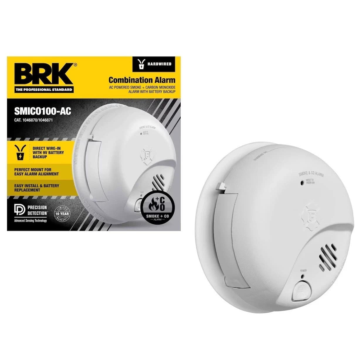 First Alert BRK SC9120B-3/SMICO100-AC Smoke & Carbon Monoxide CO Detector 3 pack 2