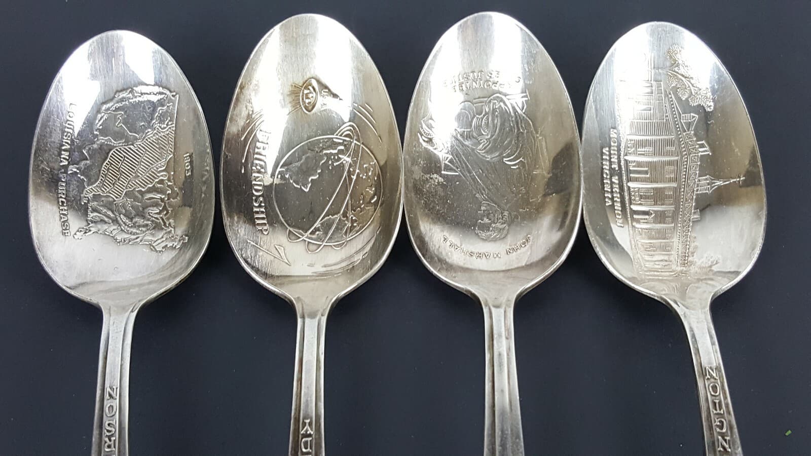 Lot of 4 Rogers manufacturing silver plated presidential spoons 5
