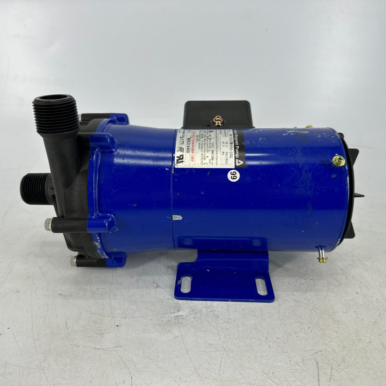 Iwaki Magnet Pump MX-F100KVTY-15L Single Phase Induction Motor 33 gal/min *READ* 5