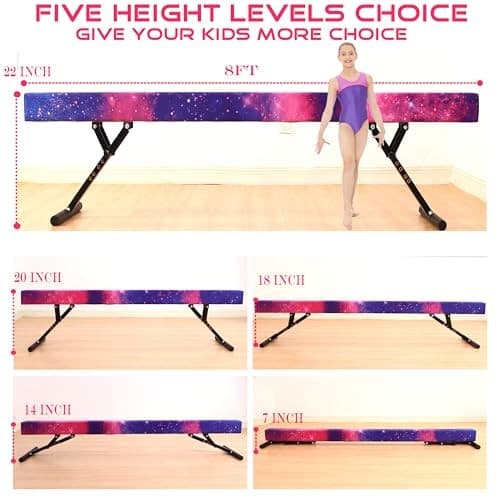 8 Ft Gymnastic Balance Beam Height: 7 inch-22 inch ; Length: 8 Ft Magic Star 6