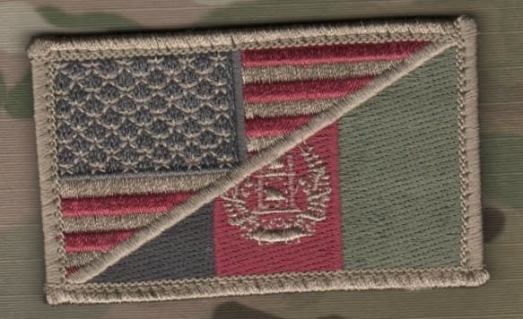AFGHAN NATIONAL ARMY ANA COMMANDO APU vêlkrö SUBDUED JOINT US/AFGHANISTAN FLAG