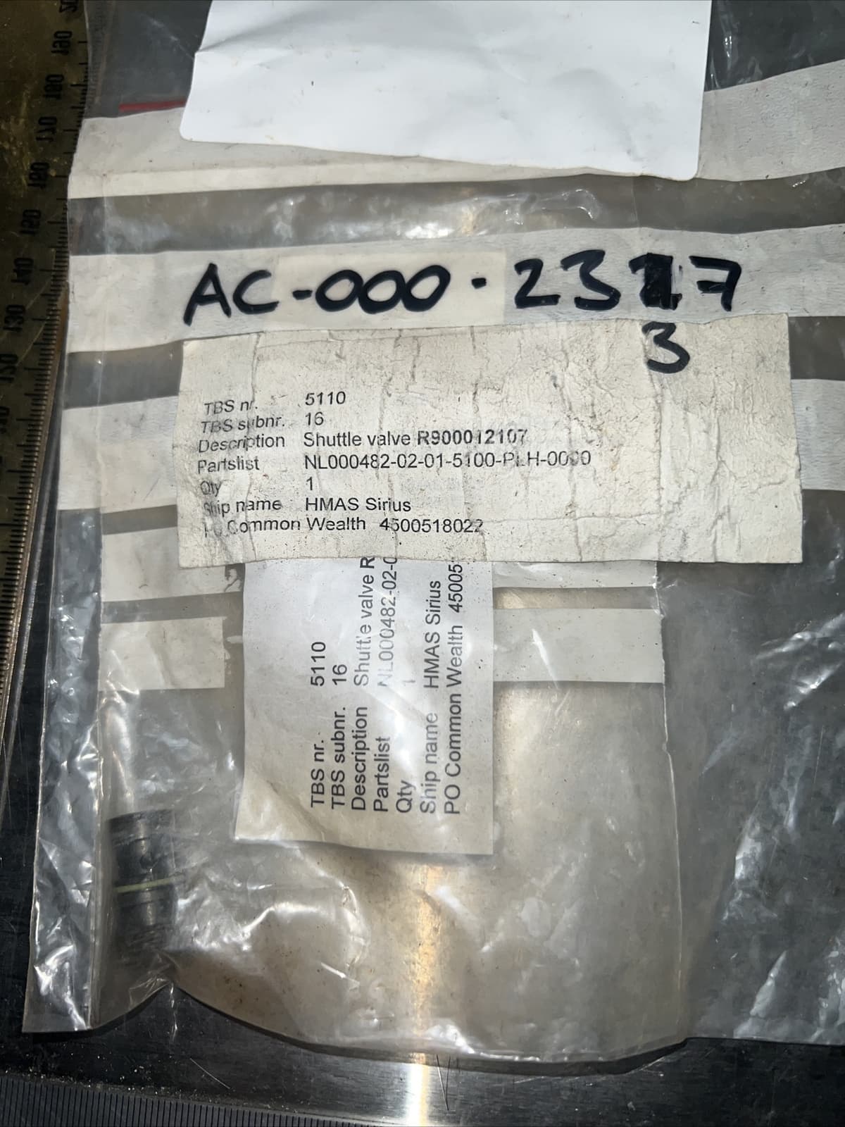 rexroth shuttle valve p/n r900012107 2