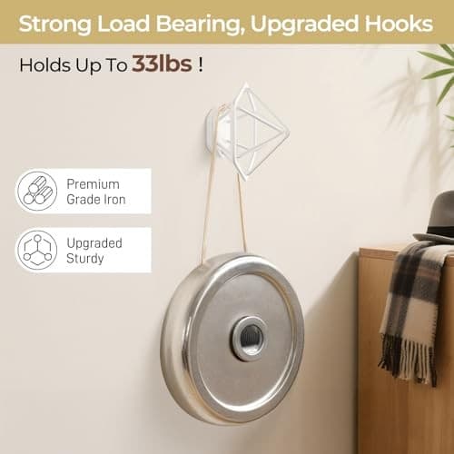  Wall Hooks for Hanging, Heavy Duty Towel Hooks for Bathrooms, Decorative White 3