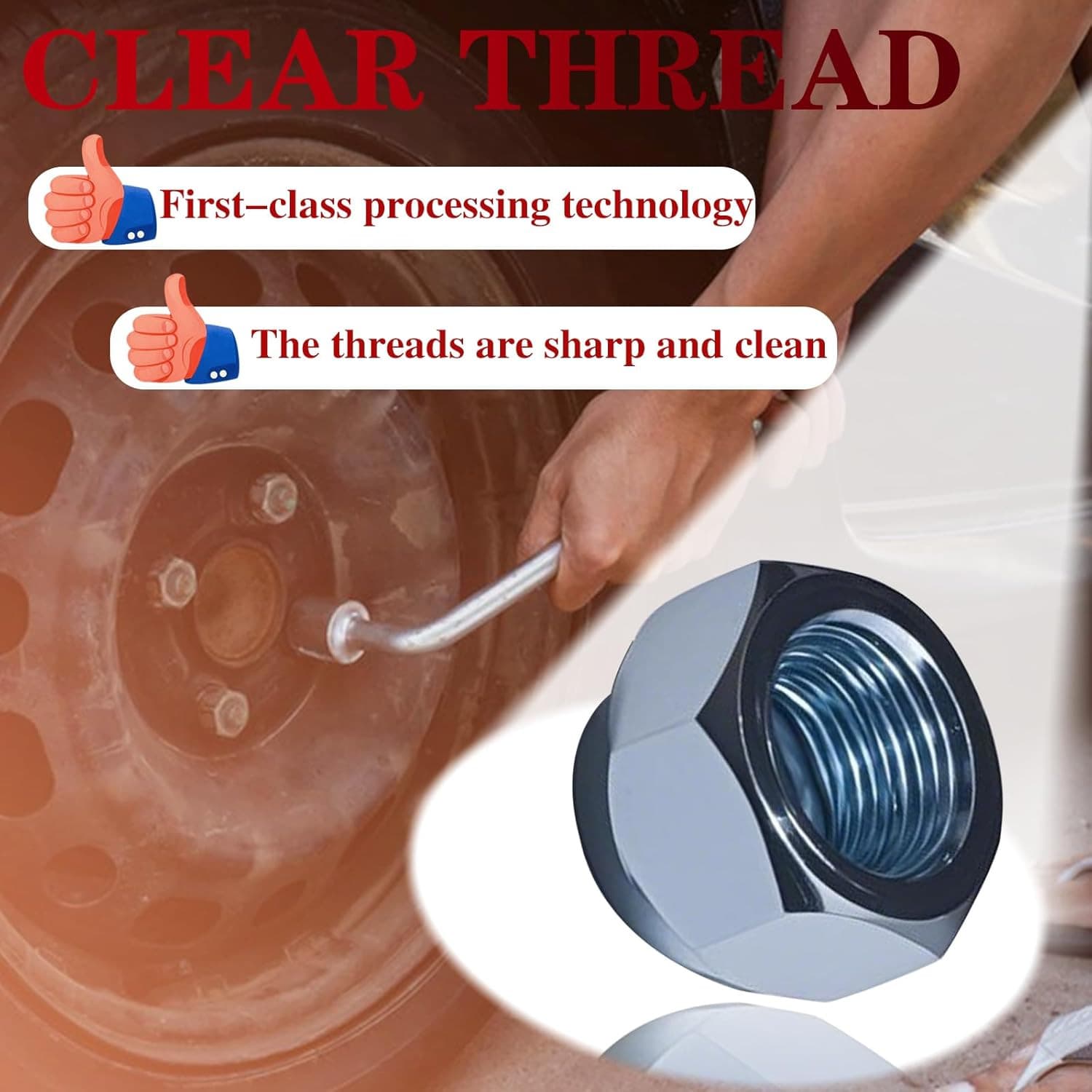 20Pcs 1/2''-20 Trailer Hub Lug Nuts, Wheel 509 Lug Nut Axle Hub Tire Lugs Nuts O 3