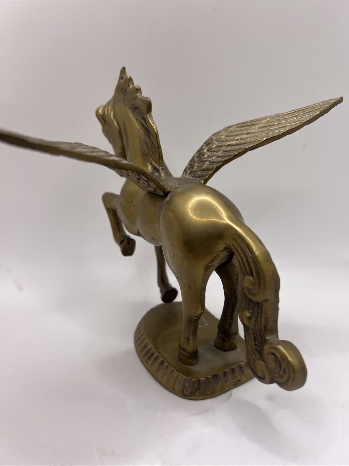 Vintage Solid Brass Pegasus Flying Horse Figurine - 6" Tall 3