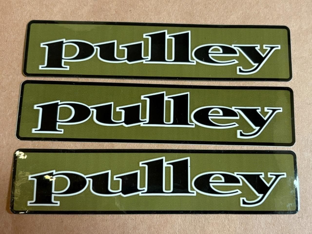 PULLEY Sticker Lot of 3 - 5.5x1.25 vtg 90s pop punk 10footpole nofx bad religion