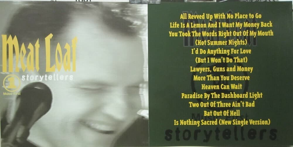 Meat Loaf 1999 VH1 Storytellers 2 sided promo poster Flawless New Old Stock 2