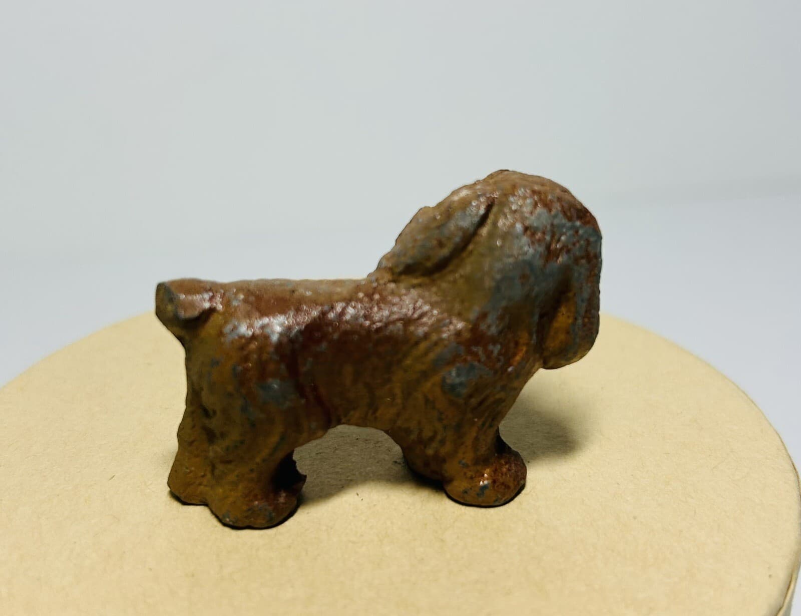 Vintage Cast Lead-Metal Cocker Spaniel-Dog Toy-Figurine - Brown Painted 2" 3