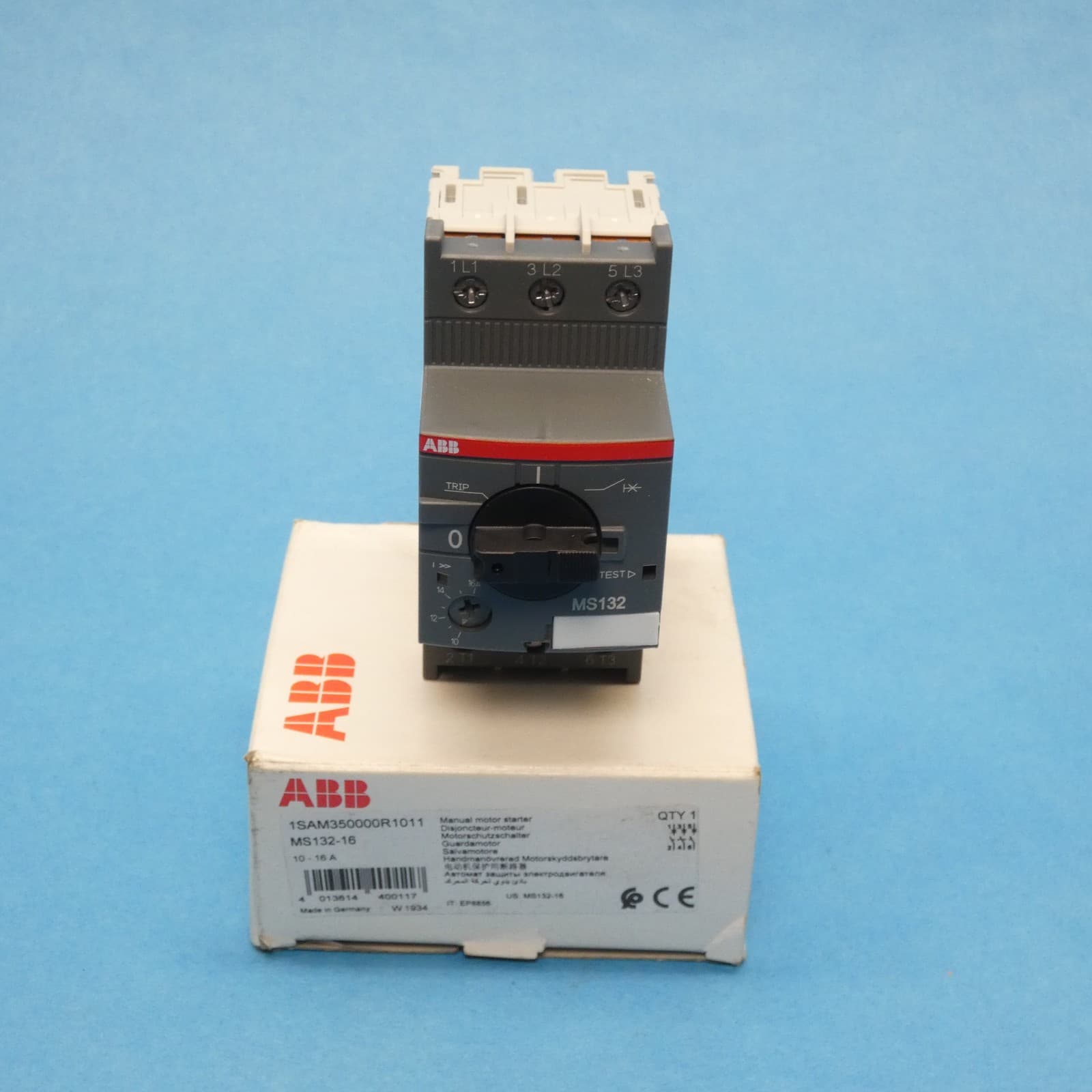 ABB 1SAM350000R1011 MS132-16 IEC Manual Motor Protector 10-16 A Made In Germany