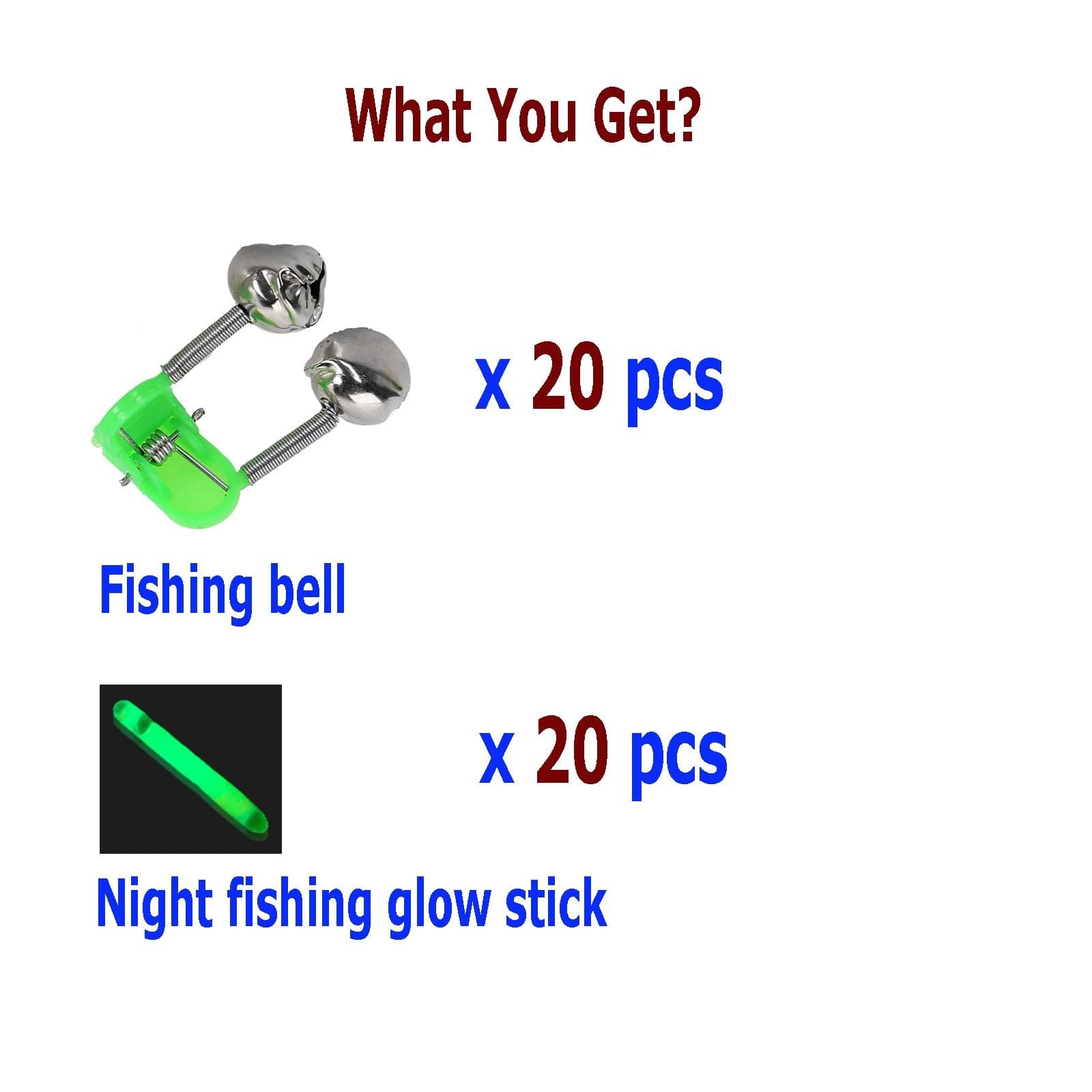 20 Pcs Fishing Bells for Rods Comes with 20 Fishing Glow Sticks Fishing Bite ... 2
