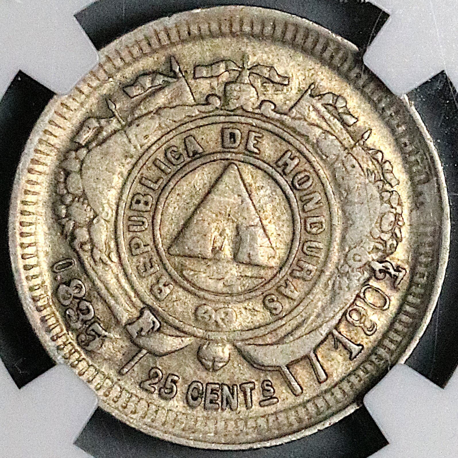 1902/801 NGC VF 30 Honduras 25 Centavos Standing Liberty Silver Coin (24011401C) 2