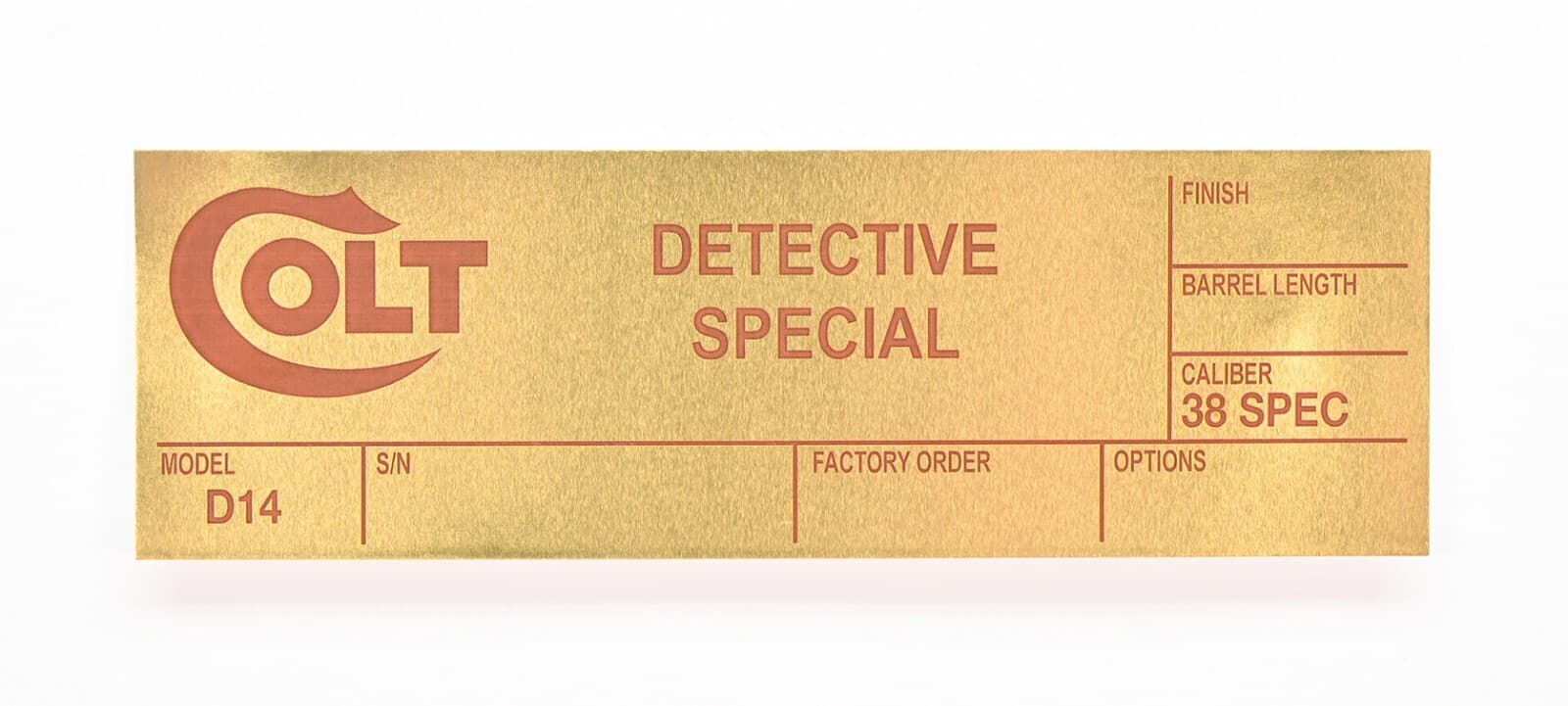 Colt Detective Special 1981 Wood Grain Foam Insert Box & Paperwork Package. New 6