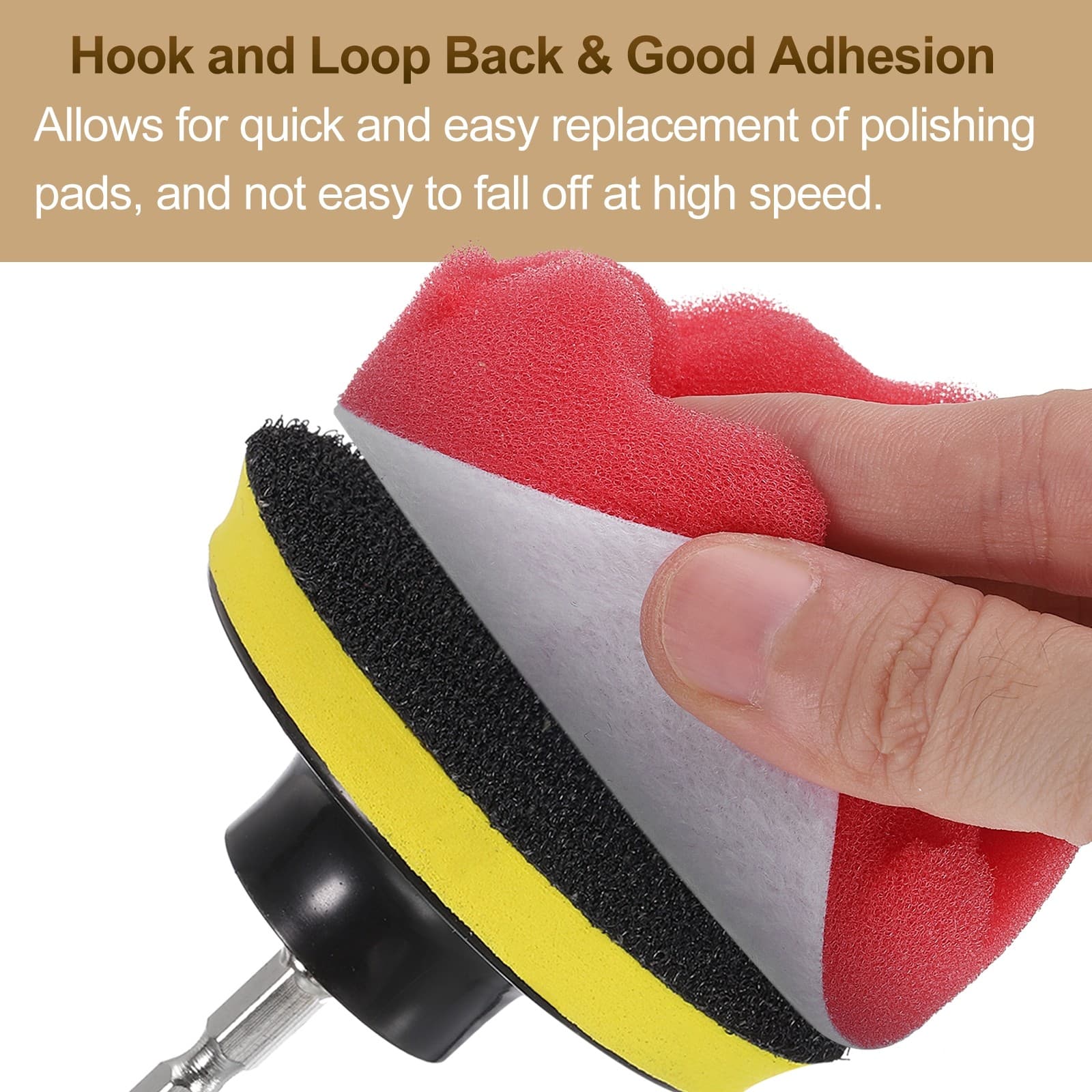 2pcs Buffing Sponge Pads 5" Polishing Wheel Waffle Finishing Grip Pad, Red 5