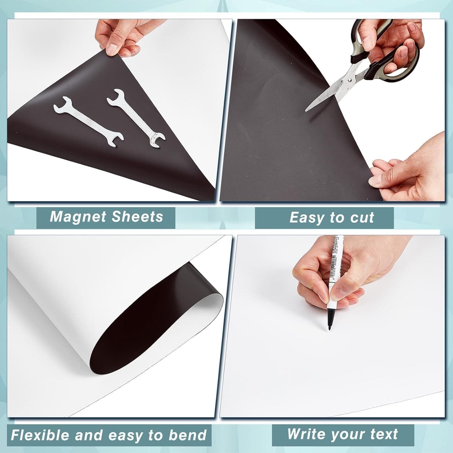 24 Inch X 10 Feet, 30 Mil Blank White Surface Magnet Sheets Magnetic Roll Printa 3