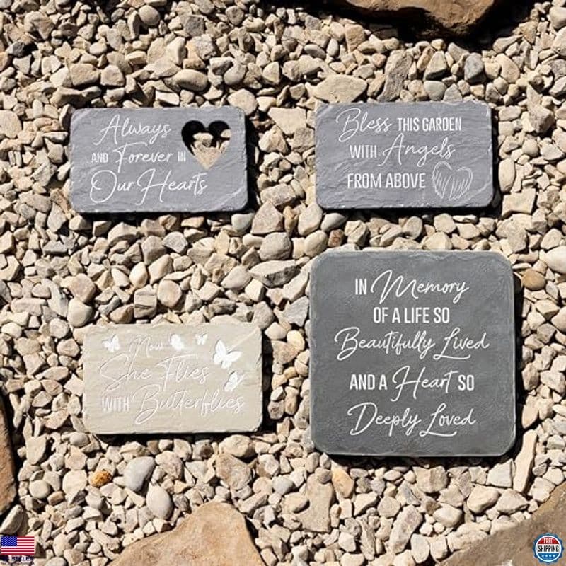 Forever In Our Hearts 7” Weatherproof Garden Stepping Stone Memorial Plaque 6