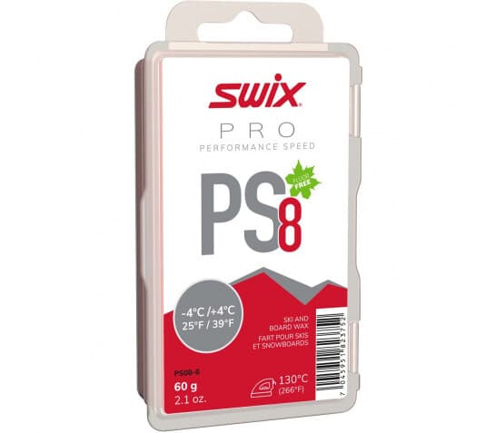 Swix Pro Performance Speed Fluor Free Wax PS8 Red 60 grams (Formerly CH8X)