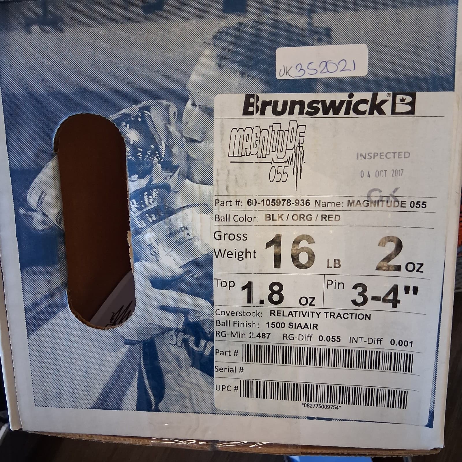 Brunswick Magnitude 055  BOWLING  ball  16 lb.  1st quality  NEW IN BOX  #021 2