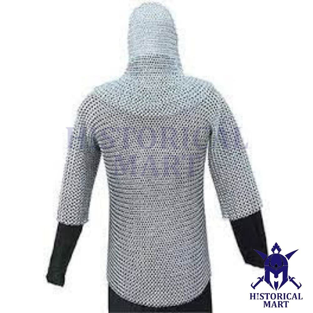 Viking Chainmail Hauberk 10mm Aluminum Rings Half Sleeve Medieval Armor Shirt 6