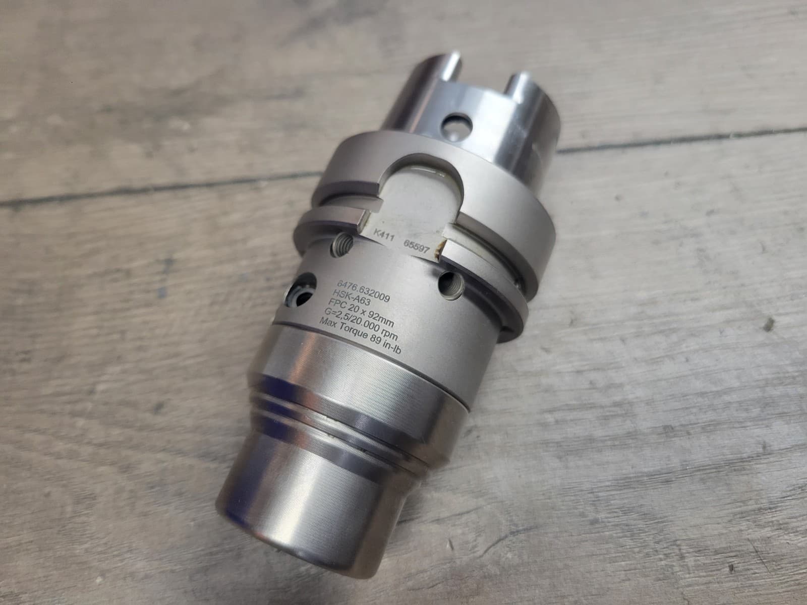 EMUGE HYDRAULIC TOOL HOLDER FPC 20 X92MM W/ HSK 63A SHANK 3