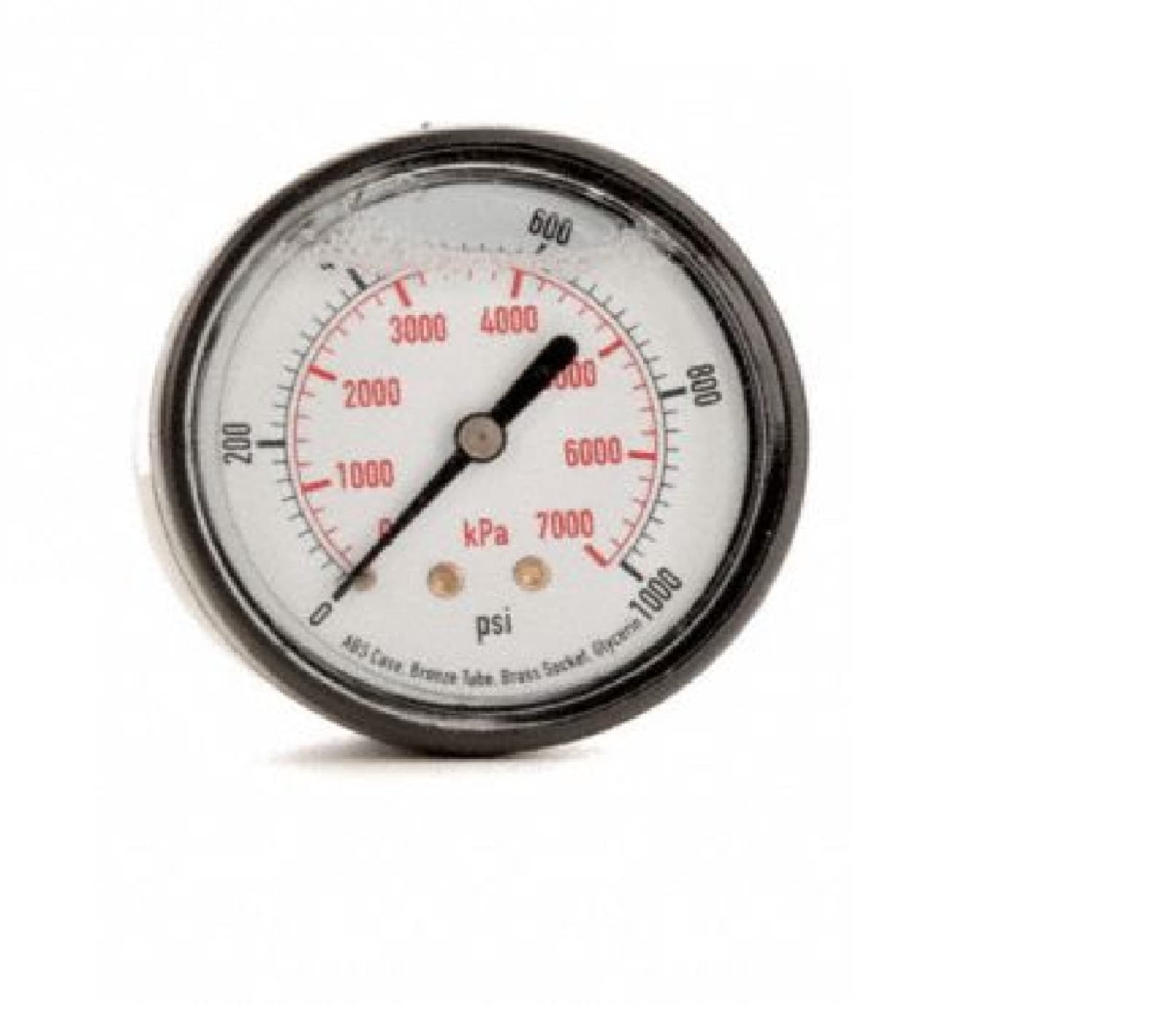 Pressure Gauge, 2-1/2" Dial, 1/4" MNPT Connection,Primary Range 0 To 1000 psi