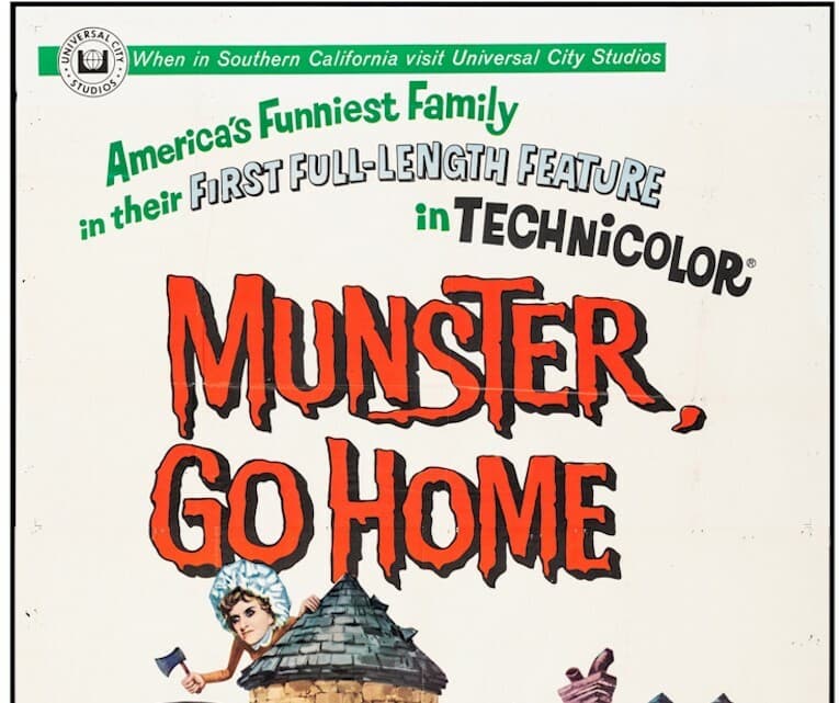 Munsters Munster, Go Home Original Vintage Three Sheet Movie Theater Poster 1966 2