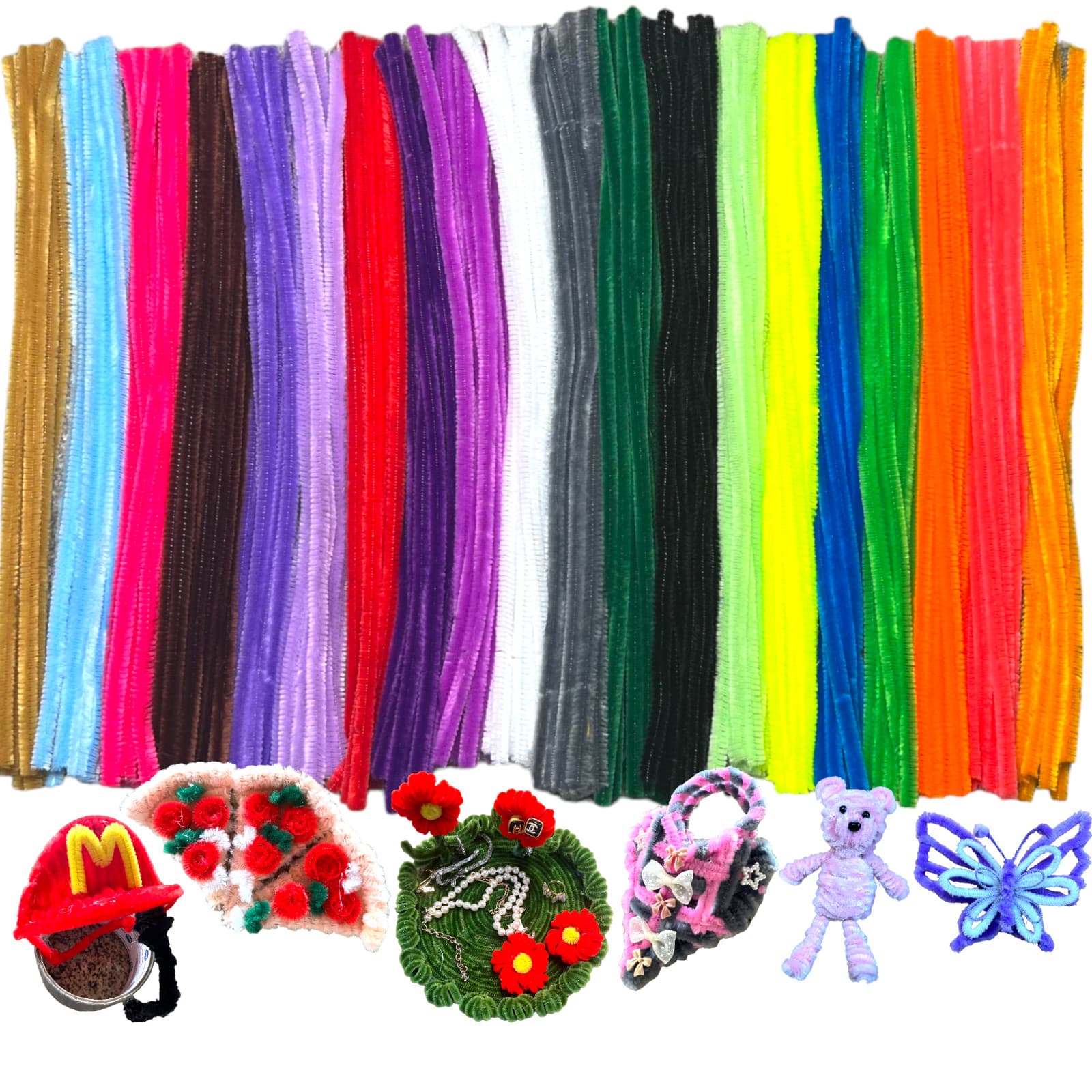 200Pcs Green Pipe Cleaners Craft Bulk Supplies 12inch x 6mm 6