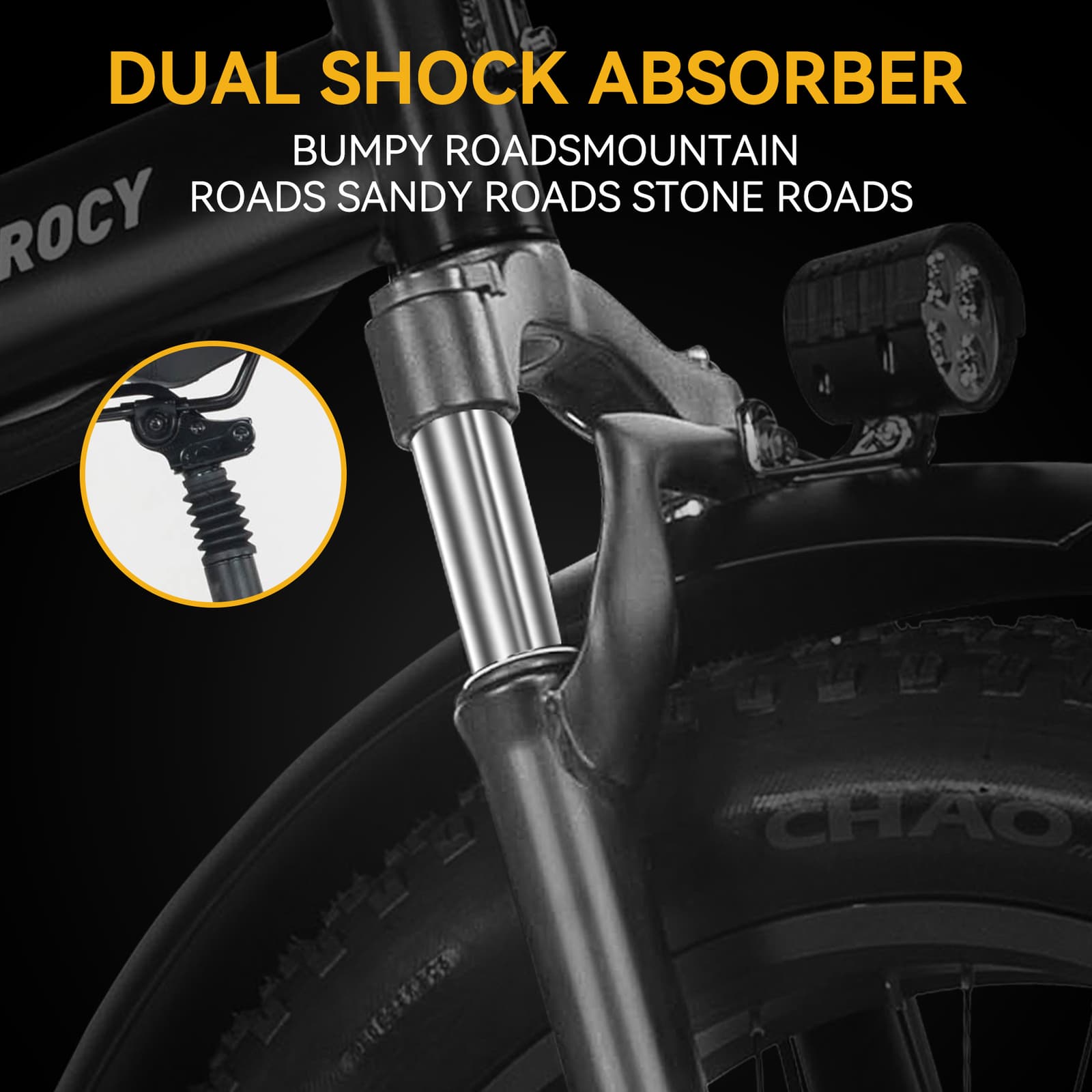 Folding Electric Bike 20" Fat Tire EBKAROCY Ebike 750W 48V Battery 30MPH 7 Speed 5