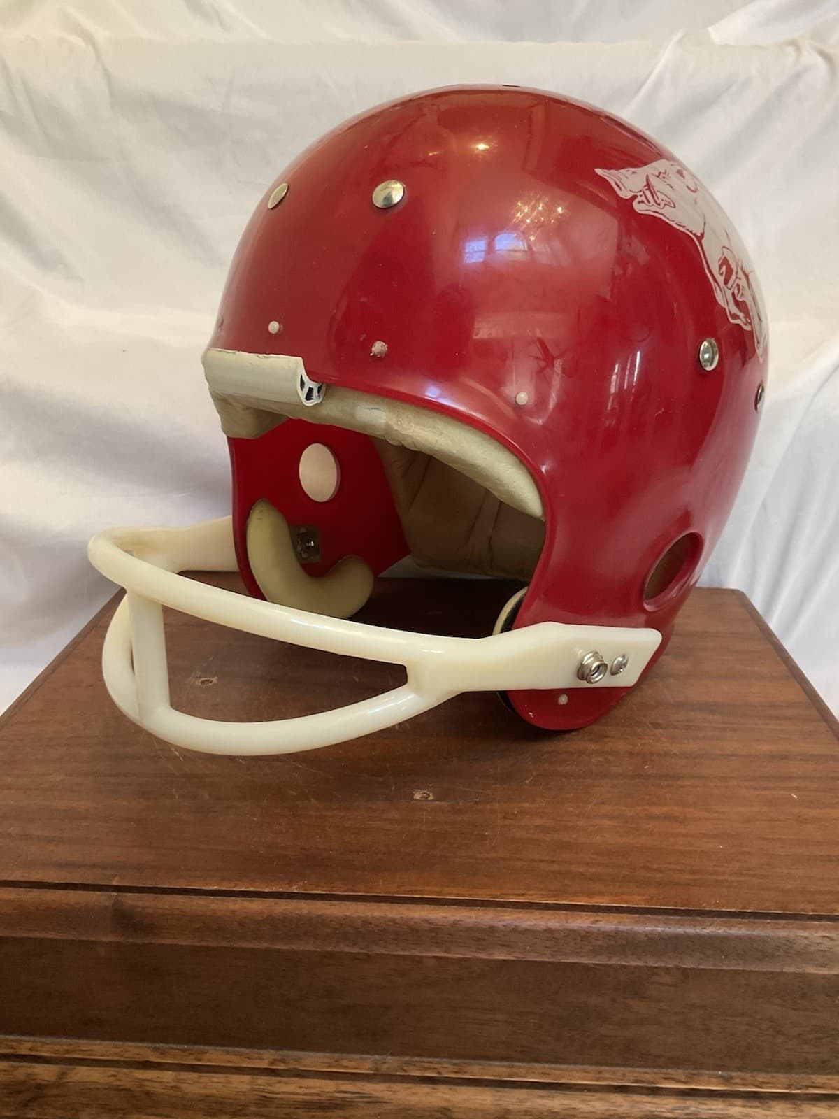 Arkansas Razorbacks 1969 MacGregor Clear Shell Football Helmet Montgomery 6