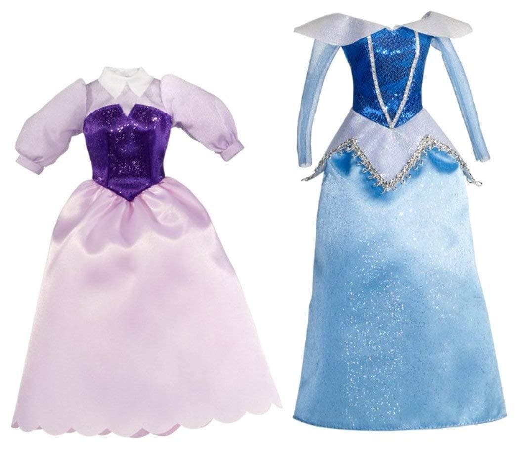 Disney Princess Sparkle Doll Cloths Fashion 2 - Gown Dress Outfit Set Barbie NEW