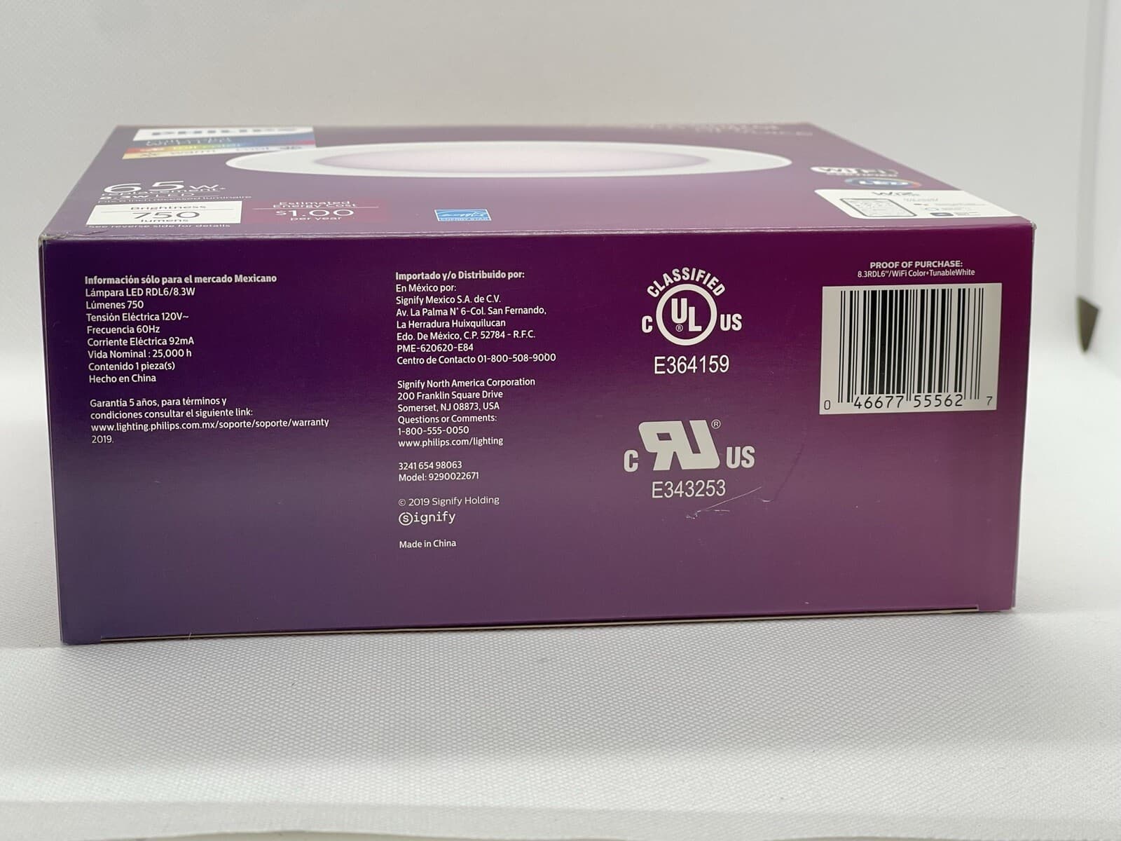 Philips Wiz Smart Wi-Fi Recessed Down Light Kit 5/6in LED 65W Full Color & White 3