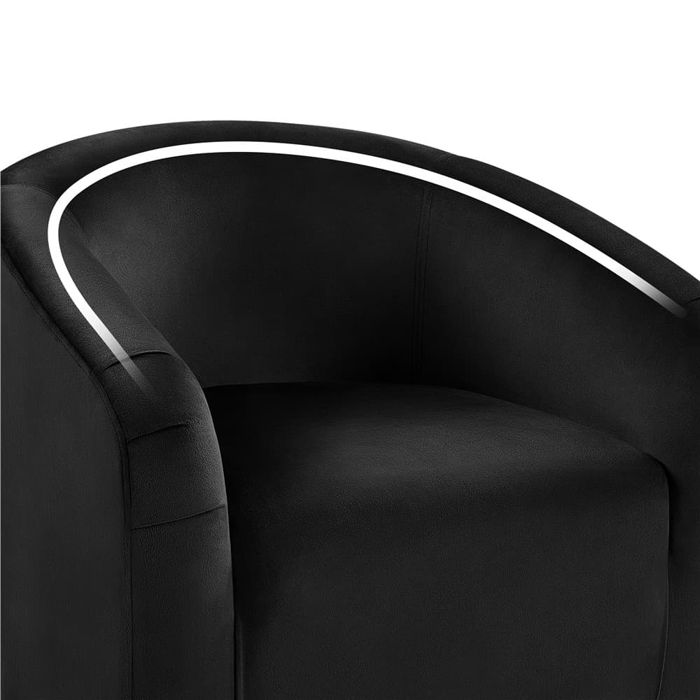 Velvet Accent Chair Modern Barrel Chair For Living Room Bedroom Sturdy 4