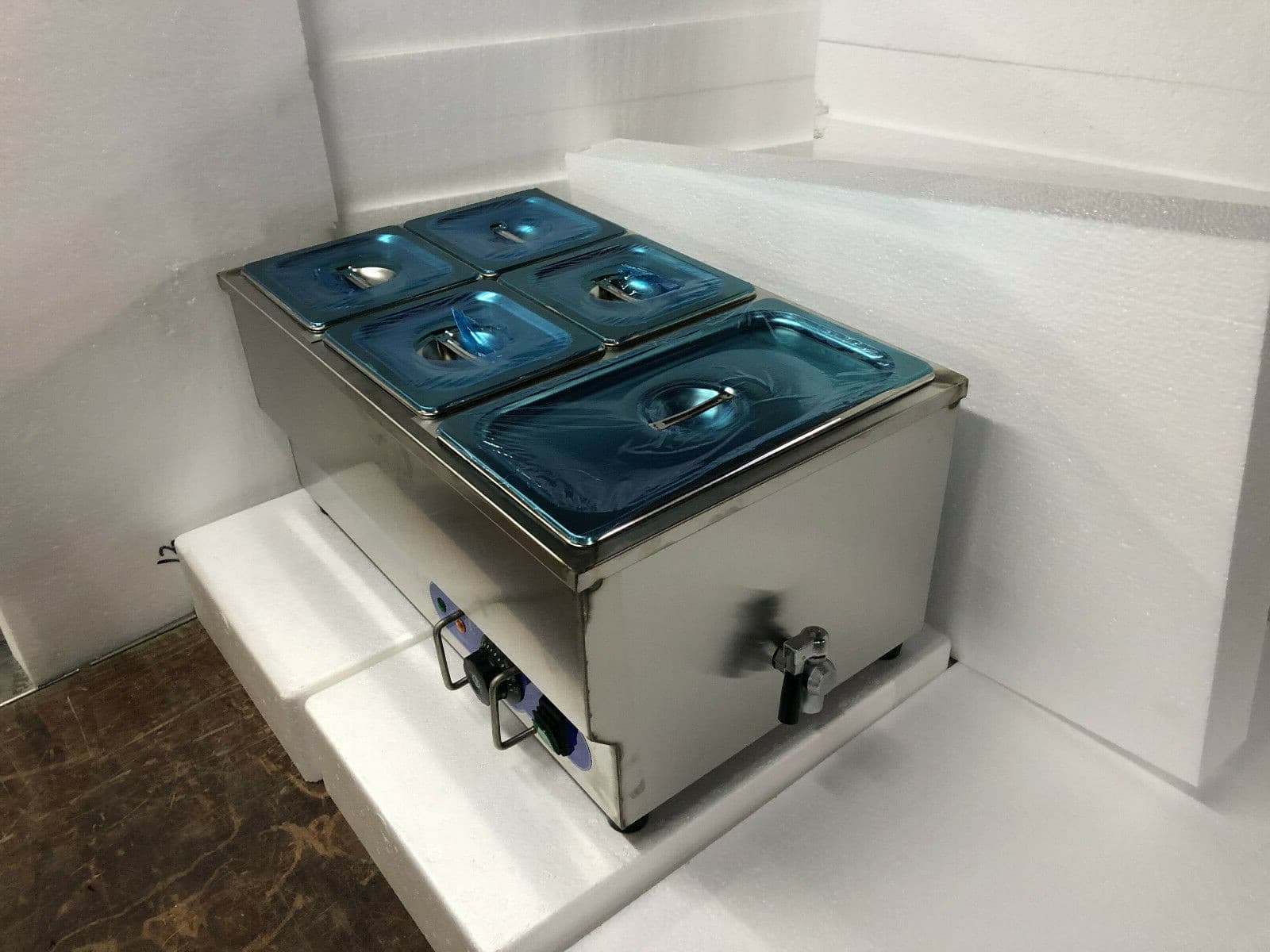 TECHTONGDA 5 Pan Food Warmer Steam Table Countertop Steamer Kitchen Supply NEW