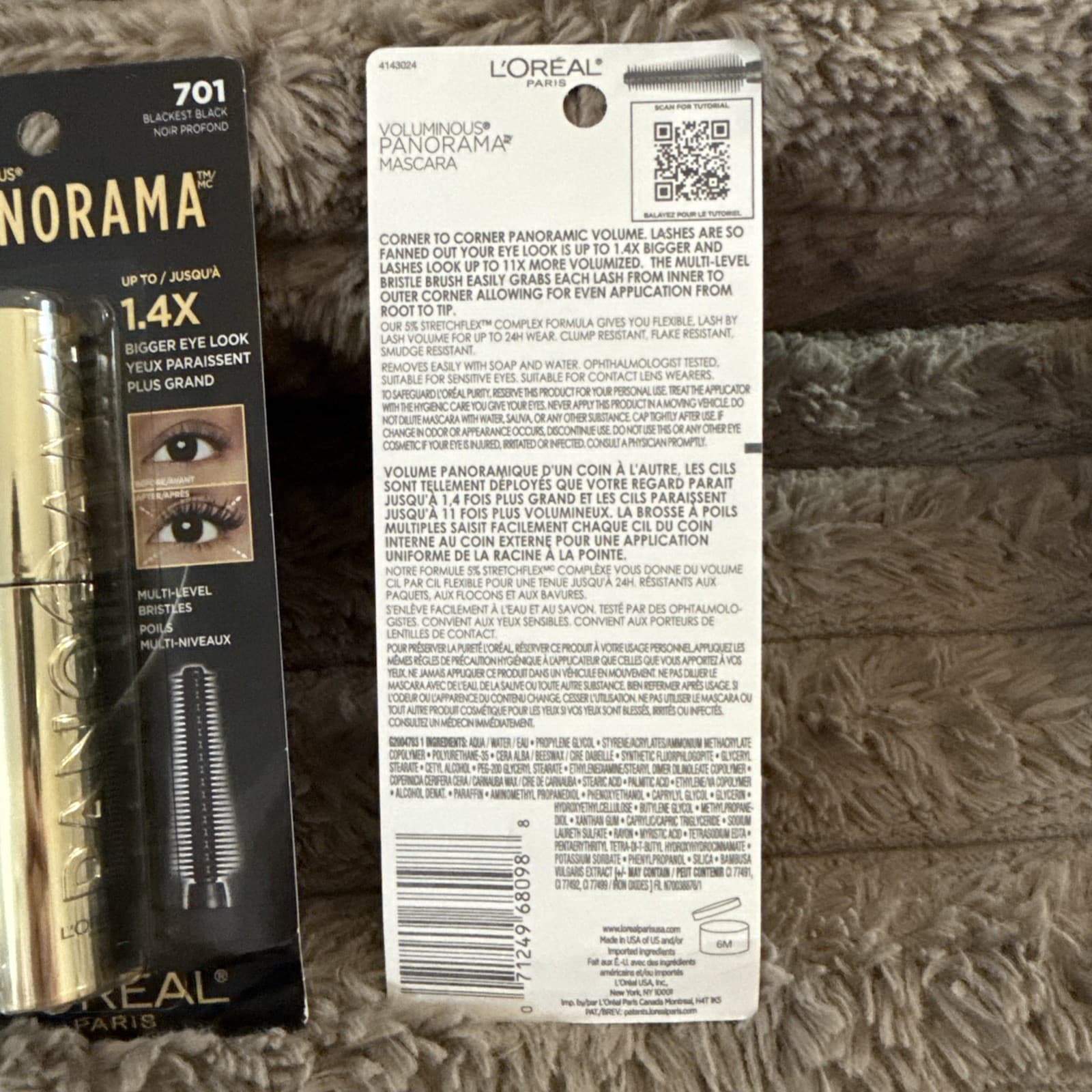 3PK Loreal Voluminous Panorama Mascara ~ 701 Blackest Black ~ 0.33 FL OZ  3