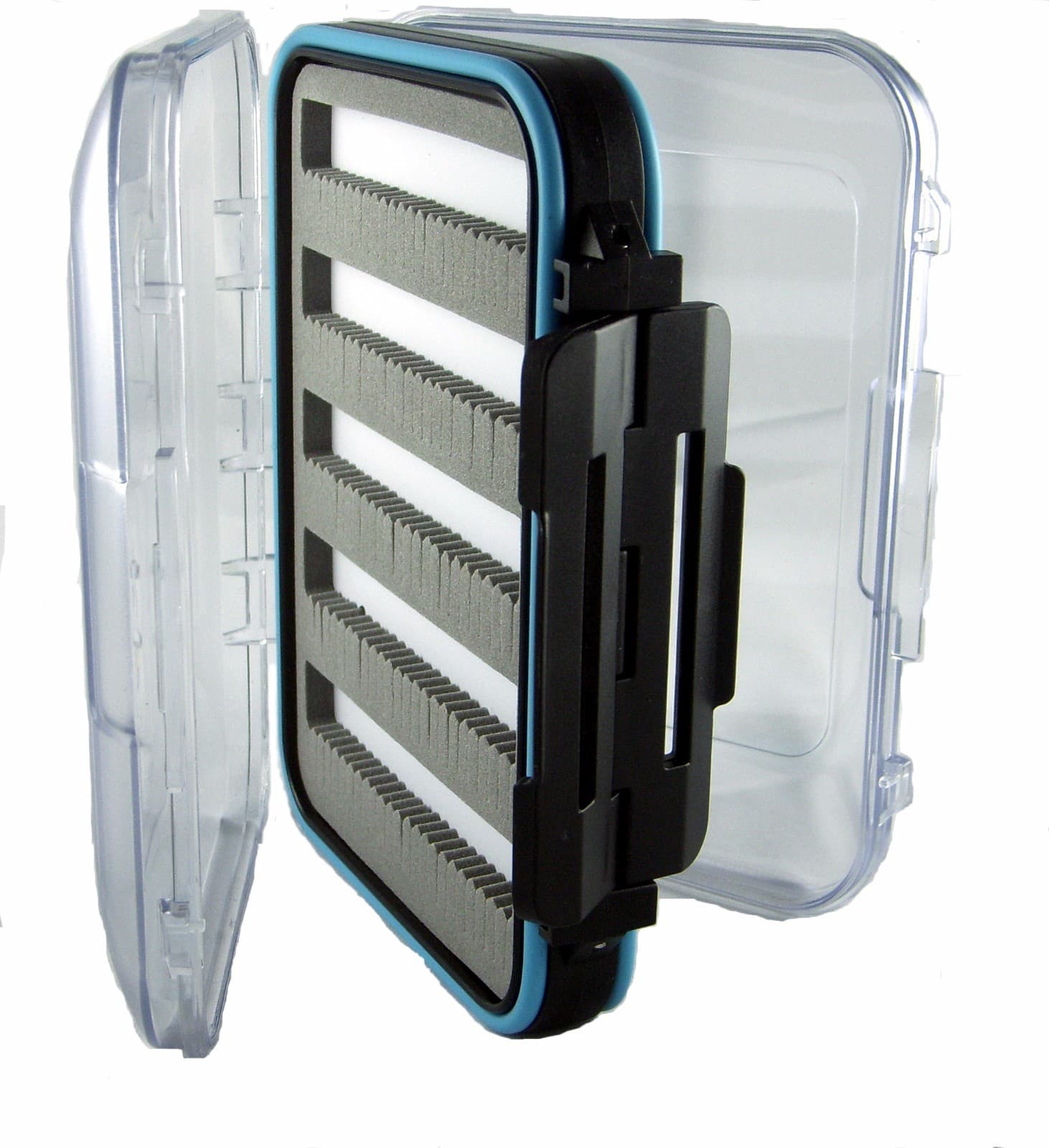 Clear Double Sided Waterproof Jig Box W/Slit Foam inserts Ice Fishing   2