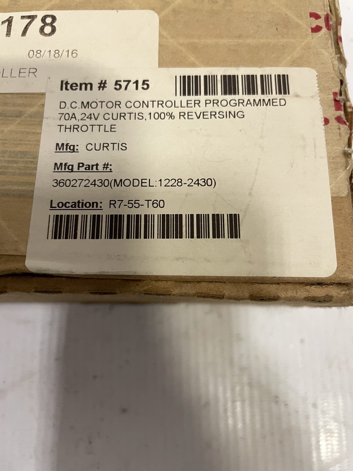 Curtis 1228-2430 DC Motor Controller 360272430 70A 24V -NIB 4