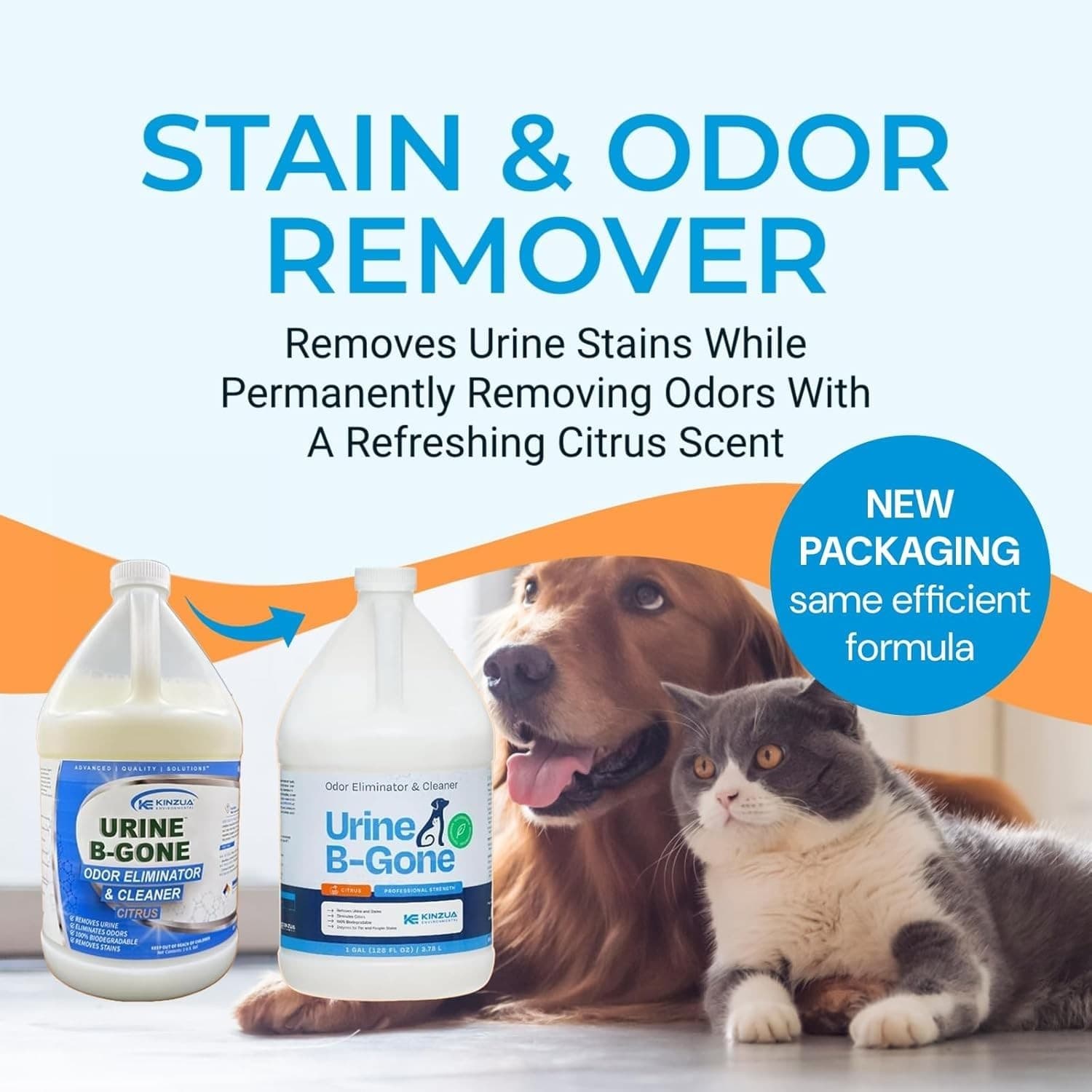 Professional Enzyme Odor Eliminator  Pet Stain Remover, 1 Gallon Cleaner 2