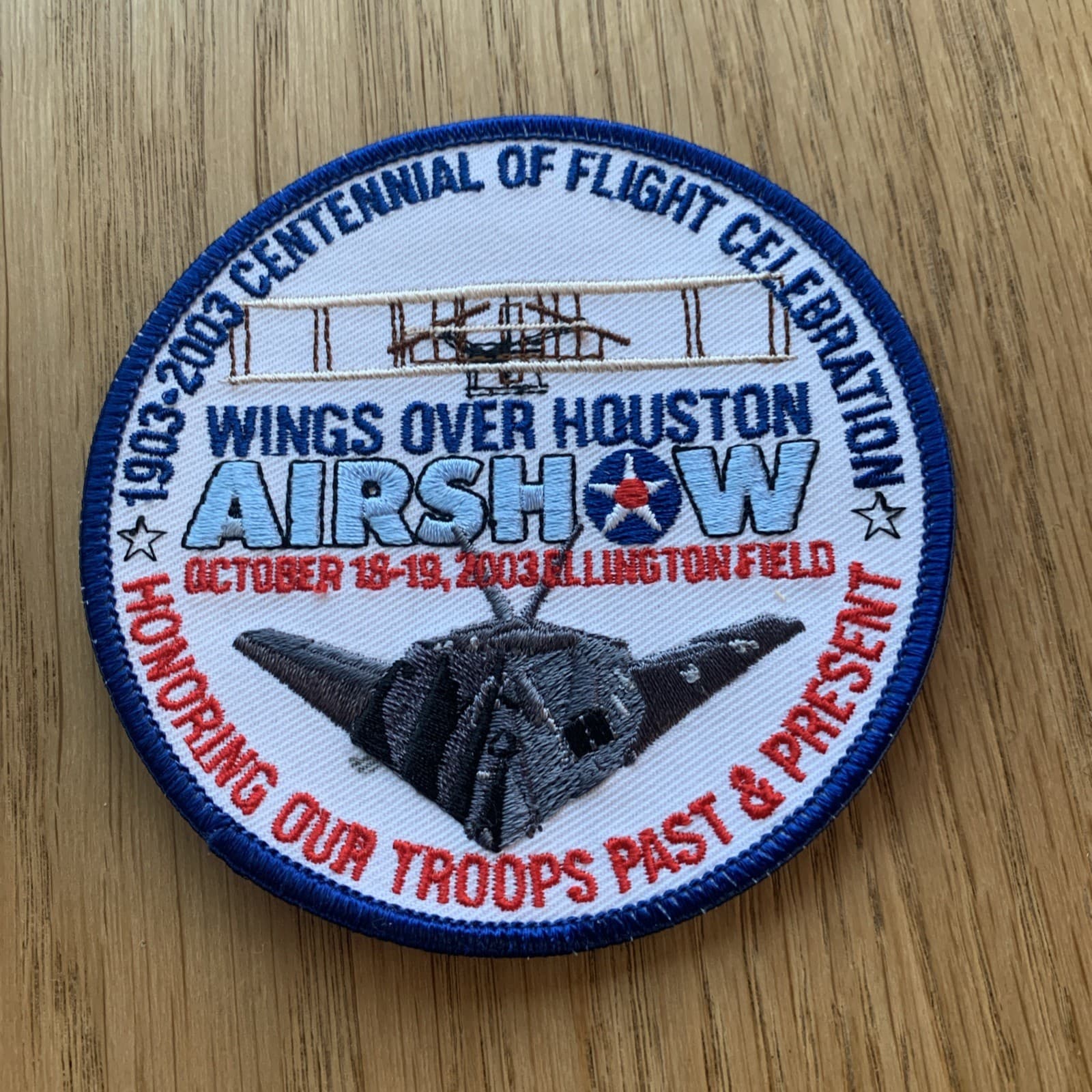 2003 Wings Over Houston Air Show Patch - Ellington Field 100 Years Flight F-117