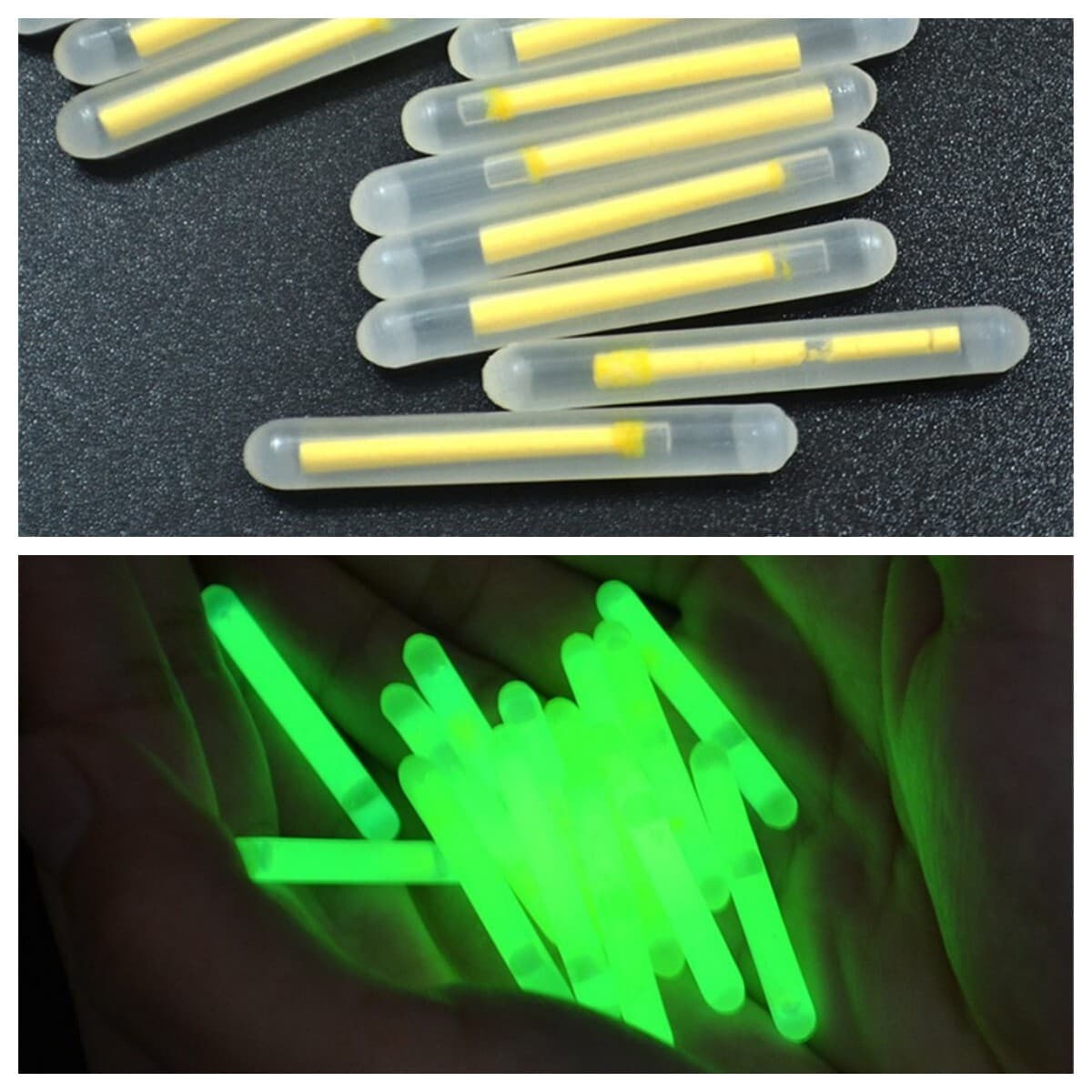 100Pcs 1.5" Mini Glow Sticks For Fishing Float Fluorescent Rod Night Green Light 6
