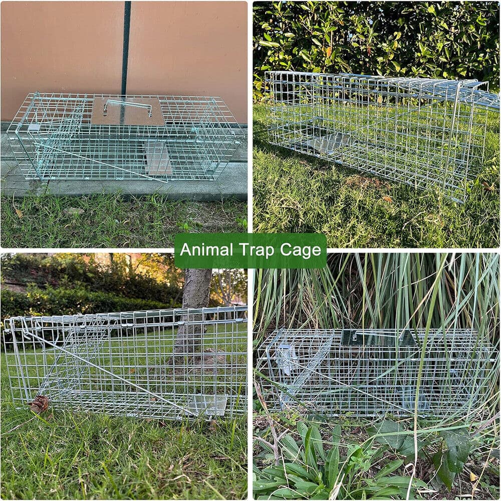 Live Animal Trap Extra Large Rodent Cage Garden Rabbit Raccoon Cat 24"X8"X 7.5" 5